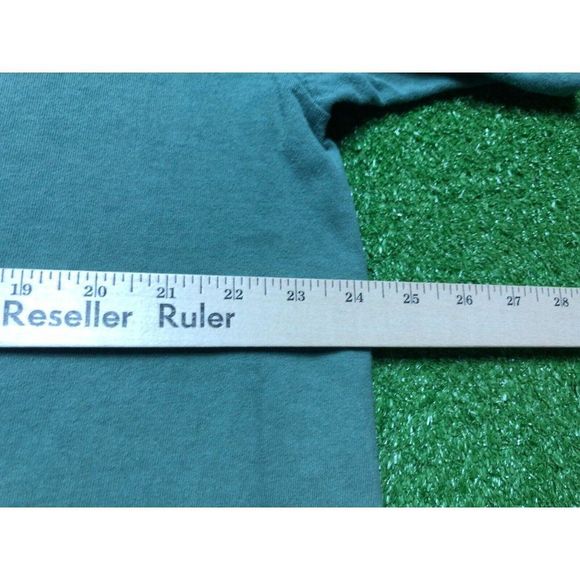 Vintage 90s Liberty Graphics Men's Single Stitch Blank Tee Size XL Green USA - Picture 3 of 6